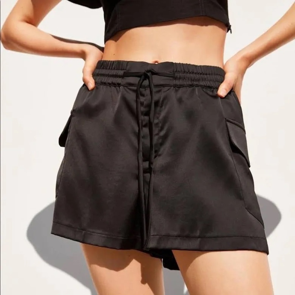 Zara Black Drawstring Women's Shorts